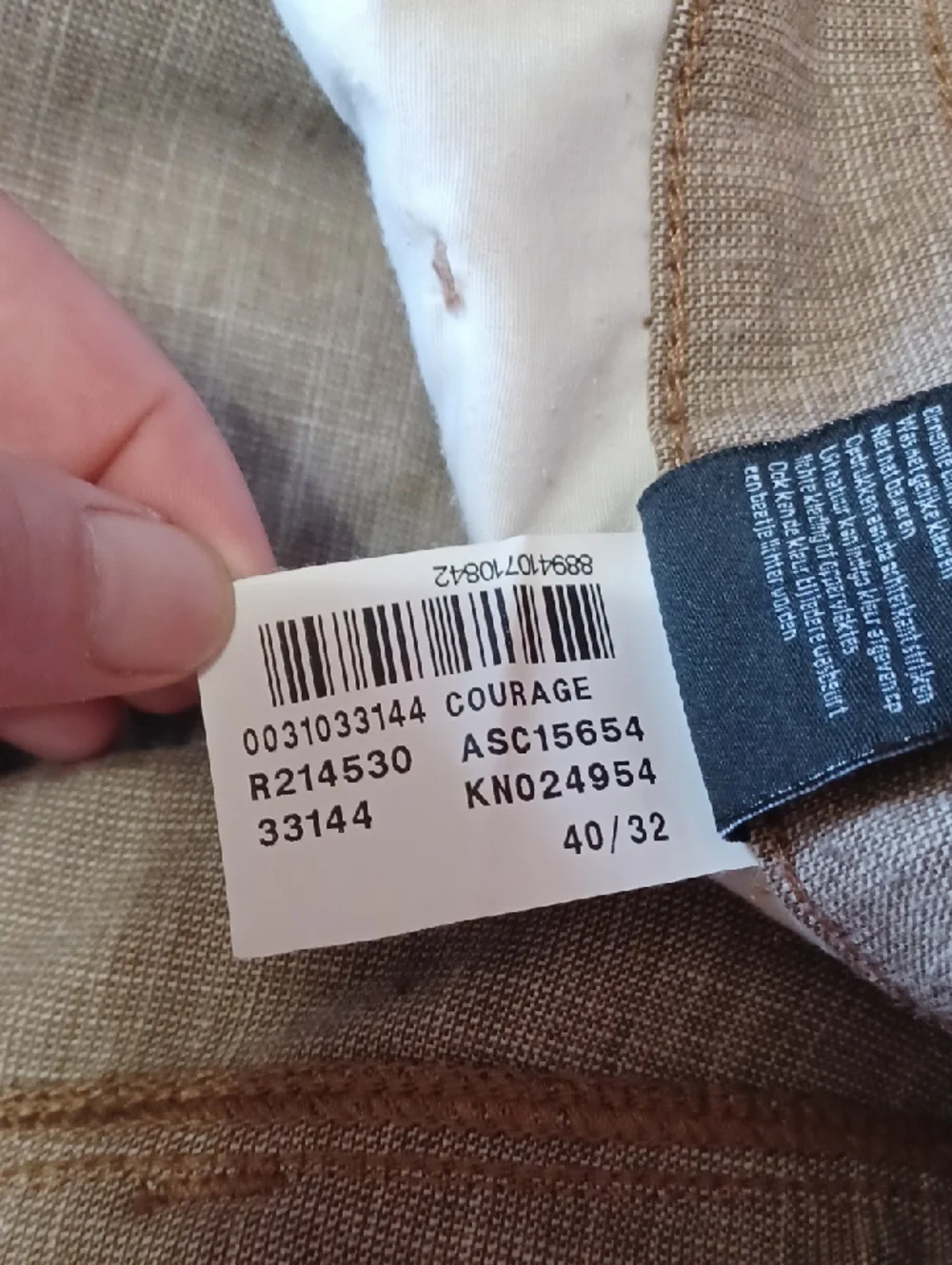 34Heritage Courage Tan Cross Hatch Twill Slacks 40/32 Double Belt Loops 5 Pocket
